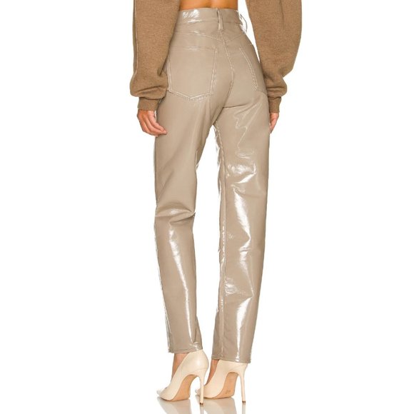 Agolde Leather 90s Pinch Waist Pants in Quail Patent Leather Size 30 - Picture 8 of 15